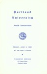 Portland University Commencement Program 1961