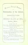 Western Normal School Commencement Program 1884: Second Class