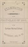Gorham Normal School Commencement Program 1882: First Class