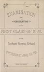 Gorham Normal School Commencement Program 1882: Second Class