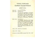 Gorham Normal School Commencement Program 1924