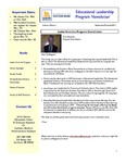 Educational Leadership Program Newsletter September/October 2011