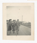 Elisée A. Dutil Walking with Two Women in Hats