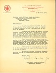 Letter fron La Comité Permanent de la Survivance Française en Amérique to the Association des Vigilants