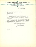 Letter from L'Avenir National Publishing to Association des Vigilants by J. T. Benoit