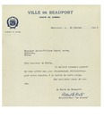 02/18/1947 Letter from Ville de Beauport by Albert E. Coté