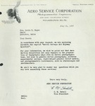 07/21/1947 Letter from the Aero Service Corporation