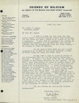 04/28/1944 Letter from Friends of Belgium: An Agency of the Belgian War Relief Society by Robert Goffin