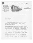10/06/1940 Letter from l'Union Saint-Jean-Baptiste d'Amérique by George Filteau