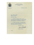 02/02/1948 Letter from The State of Maine Office of the Governor by Horace Hildreth