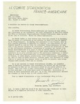01/31/1950 Letter from Le Comité d'Orientation Franco-Américaine by Thomas M. Landry
