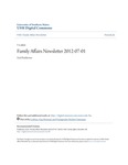 Family Affairs Newsletter 2012-07-01