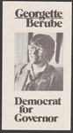 Georgette Berube - Democrat for Governor campaign flyer by Georgette Berube