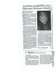 Lewiston woman to receive Maryann Hartman Award Article by Jonathan Van Fleet
