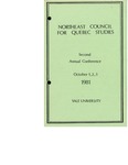 Northeast Council for Québec Studies Conference Program [1981] by Yale University