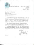 Acceptance Letter from the University of Maine Portland Campus by David R. Fink