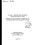 LD 1028 - Protection of Indian Archaeological Sites : Report to the Standing Committee on Appropriations and Financial Affairs by Maine Historic Preservation Commission