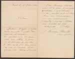 Letter to Madame Dreyfus from M. Bois by M Bois