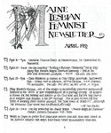Maine Lesbian Feminist Newsletter 04/1983 by Maine Lesbian Feminist