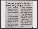 "Gay Symposium begins amid only slight protest" by Unknown