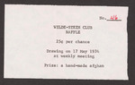 Raffle ticket by Wilde-Stein Club