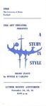 A Study in Style: Short Plays by Pinter and Carlino Program [1968] by University of Maine Portland Campus
