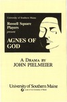 Agnes of God Program by University of Southern Maine Department of Theatre
