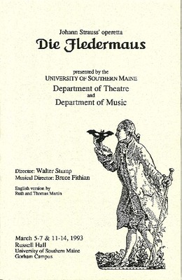  Die Fledermaus Program 1993 By University Of Southern Maine 