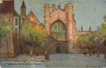 Chester Cathedral "West Door" Postcard by Wilfrid S. Mailhot Jr.